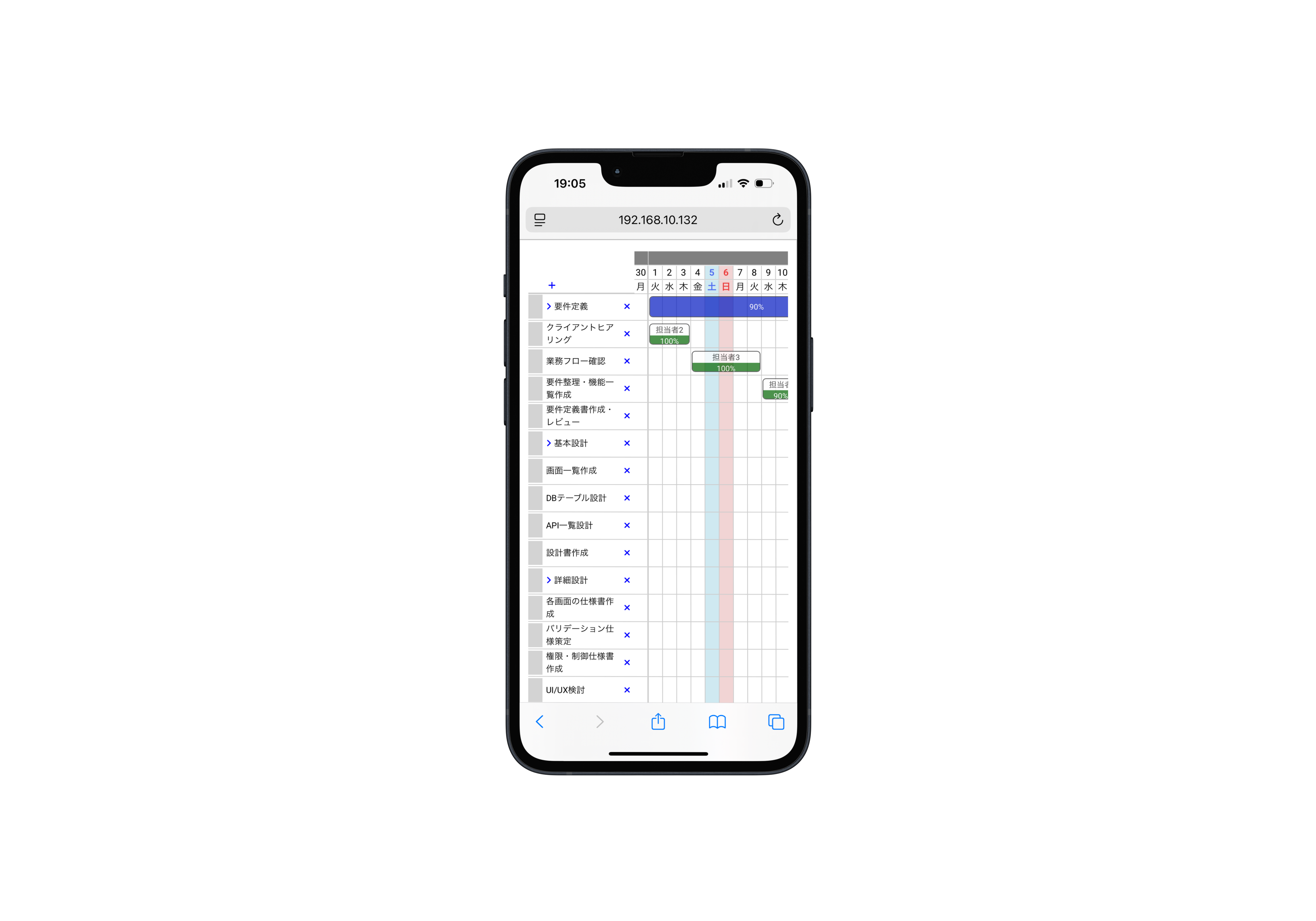 スマートフォンでの作業イメージ